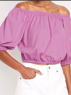 Old Navy Lavender Off-Shoulder Crop Top